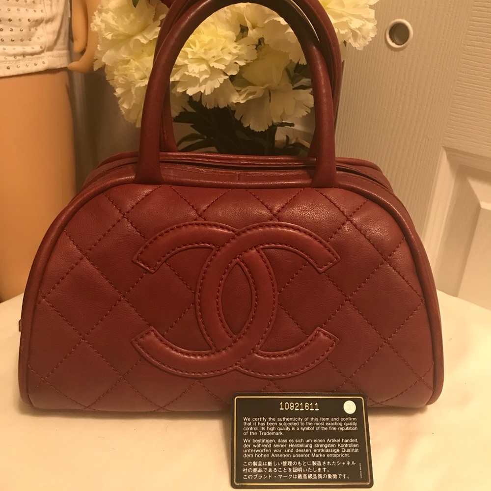 ‼️SOLD‼️Authentic Chanel burgundy handbag - Picture 1 of 8